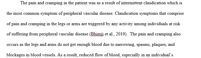 The cause of patient's pain and cramping