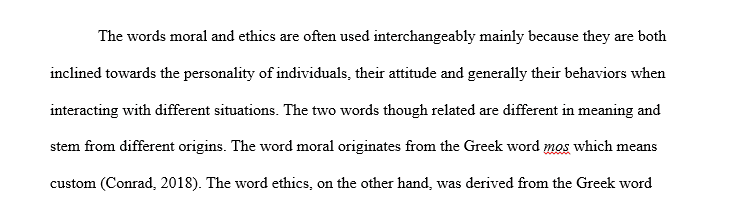 The differences between morals and ethics