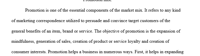 The elements of the promotion mix