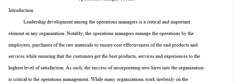 The importance of operations manager leadership development