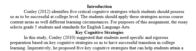 The key cognitive strategies