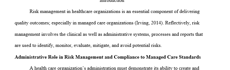 The role of managed care
