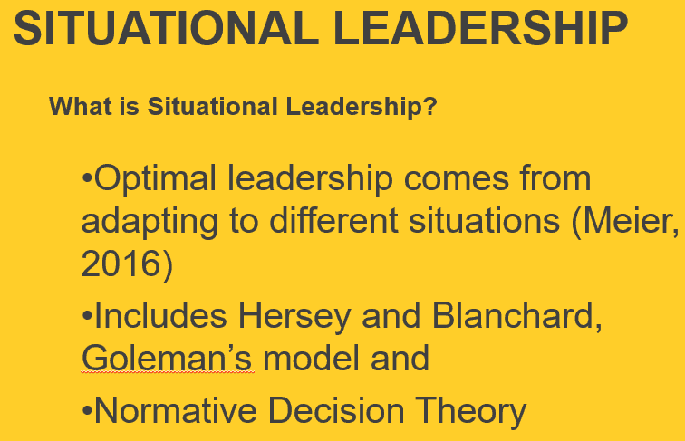 The situational leadership approach