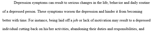 Vicious cycle of depression