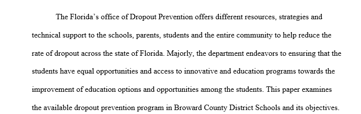 What dropout prevention school uses