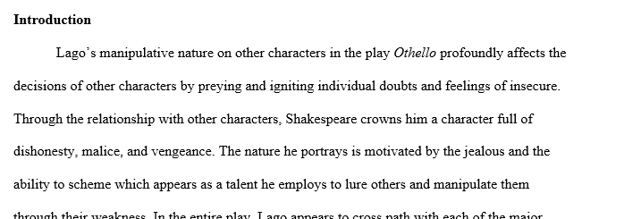 What is the trouble with thinking in Othello