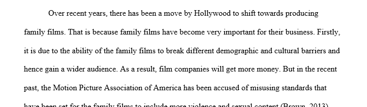 Why is family entertainment important to contemporary Hollywood
