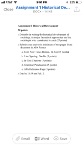 Historical development of sociology