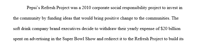 2 page analysis on the Pepsi refresh project case