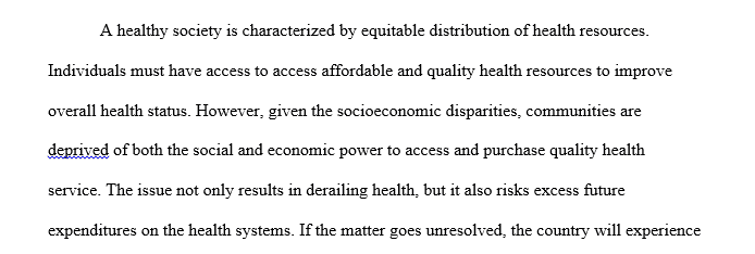 A disparity to appropriate health resources