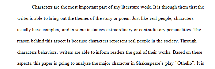 Analysis of Characters in Shakespeare’s “Othello