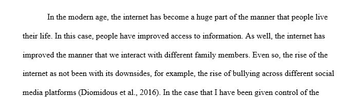 Assume you have the absolute power to control the internet