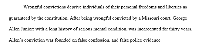 Choose one wrongfully convicted case