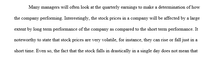 Determine whether stock prices are affected more by long-term or short-term performance