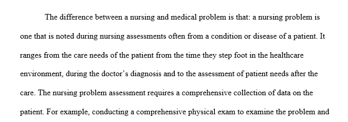 Difference between a nursing and a medical practice problem
