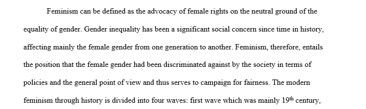 Discuss at least 3 contemporary issues for modern feminism