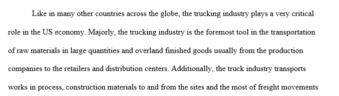 Discuss the deregulation of the trucking industry