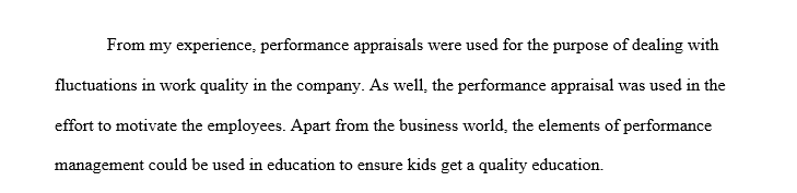 Explain performance management and the roles it plays