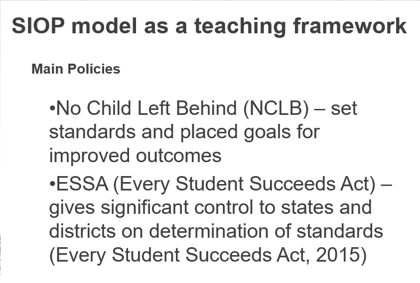 Historical overview of some of the major educational policies
