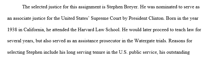 Identify a past or current United States Supreme Court justice