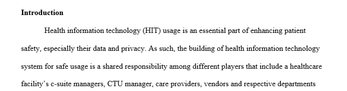 Implementing a health information technology (HIT) strategic plan