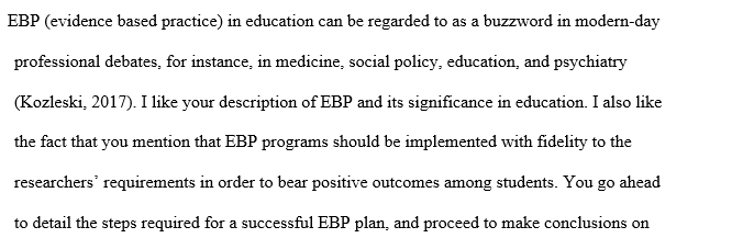 Implementing an evidence-based practice or program