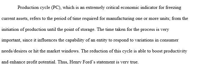 Importance of short production cycle times