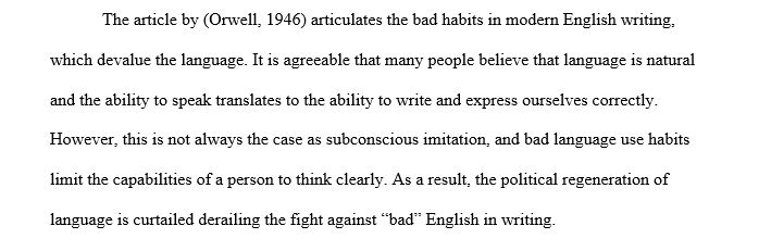 Politics and the English Language by George Orwell