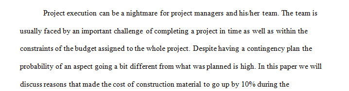 Project execution 