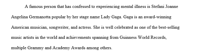 Research a famous person who has struggled with mental illness.