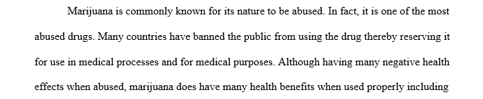 Research paper on how medicinal marijuana is a pro for the body.