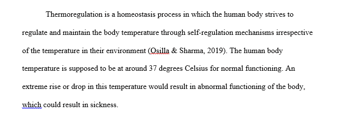Review thermoregulation as is pertains to the human body