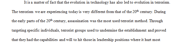 Terrorism in the 20th and 21st Centuries