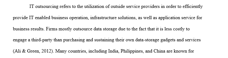 The appeal would be for US companies to outsource IT functions