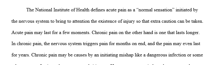 The differences between acute and chronic pain