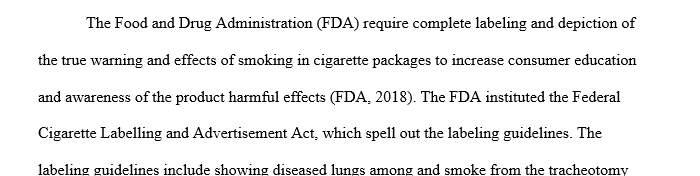 Tobacco companies are required to include warning labels on cigarette packaging