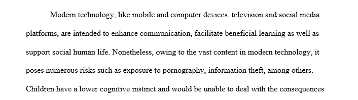 What are the effects of modern technology on children