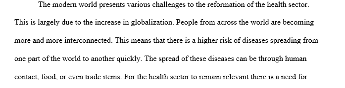 What you think should be included in a future reform of the health care system