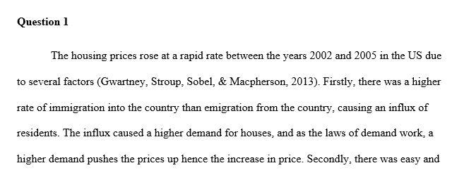 Why did housing prices rise rapidly during 2002 - 2005