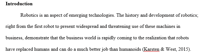 Write an essay on robotics