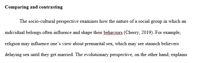 Perspectives in psychology:choose one of the following pairs of perspectives to compare