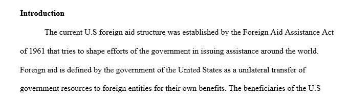 Analyze US foreign aid policy in Africa