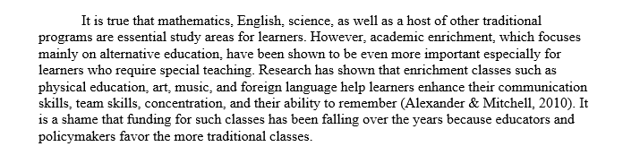 Argue for the one type of education class you think would be most effective
