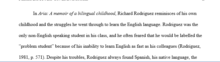 Compare and contrast each author's perspective on language.
