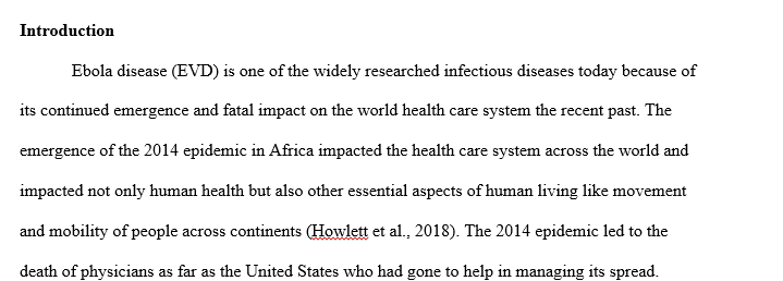 Conduct a search for an applicable case study for the infectious disease