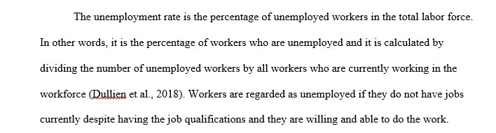 Define measurements of unemployment