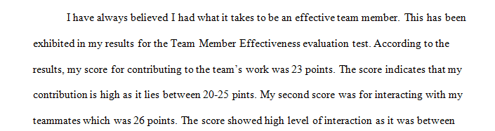 Evaluating My Effectiveness as a Team Member