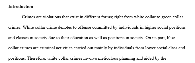 Explain the differences and similarities  the economic crimes
