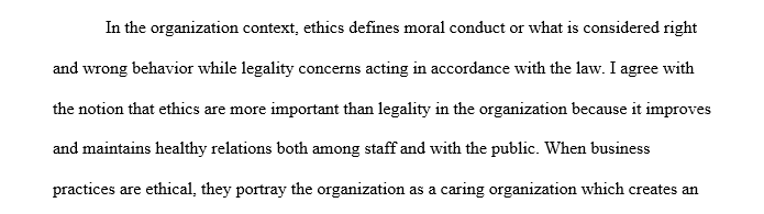 Explanation of the impact of unethical behaviors and business practices on an organization