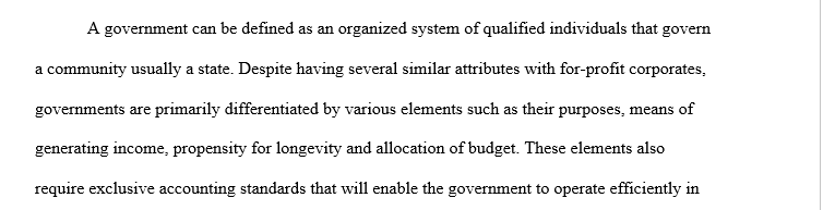 Five environmental factors relating to how governments are different from commercial businesses
